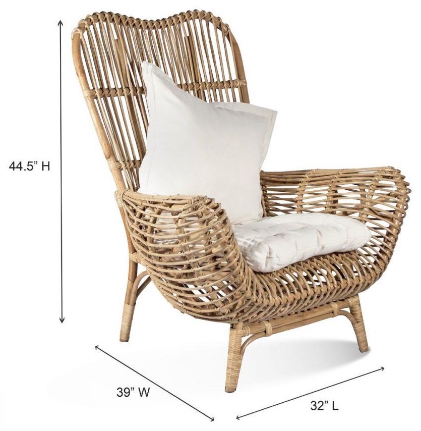 Round back online wicker chair